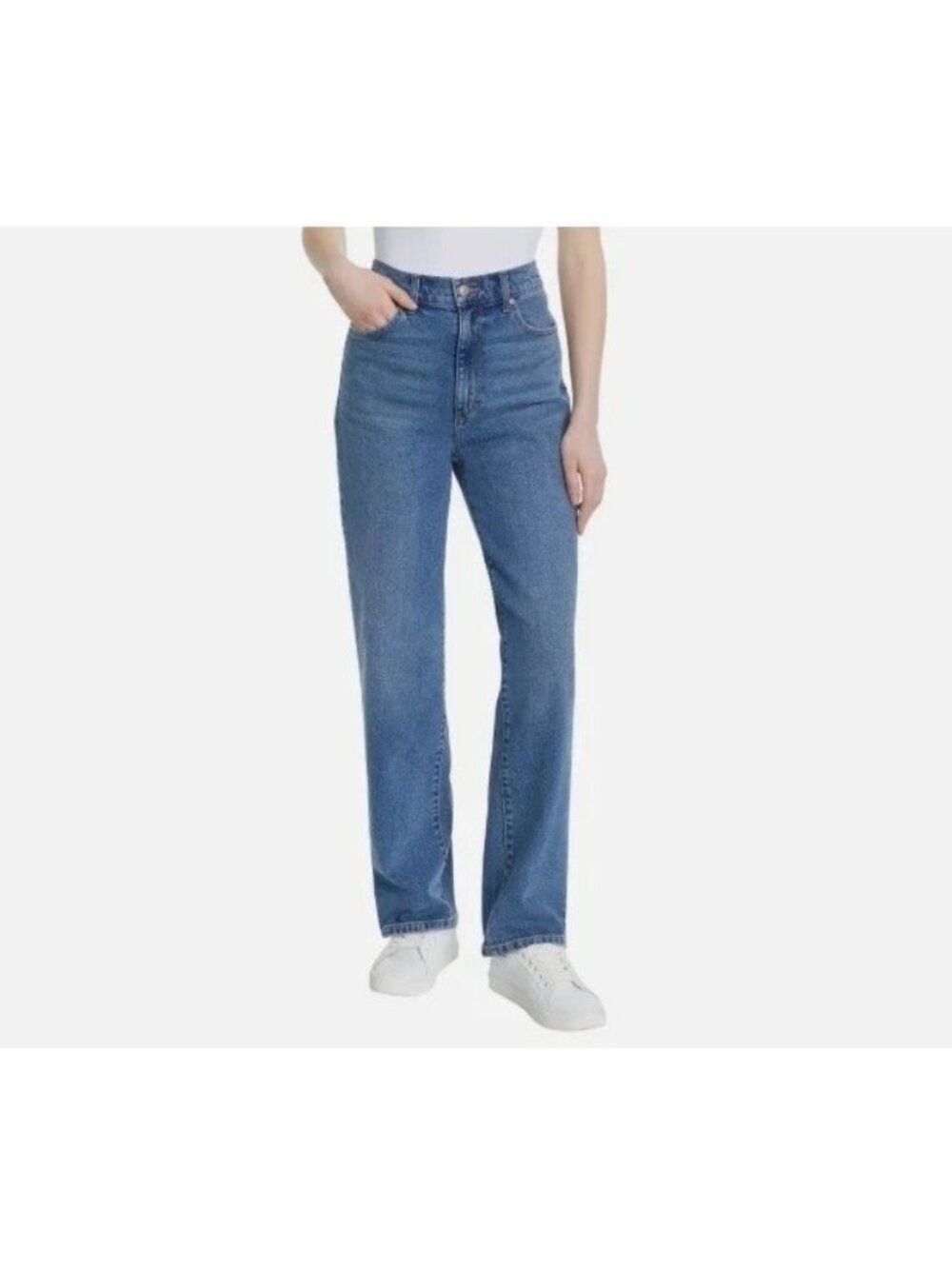 NWT Gloria Vanderbilt Women's 10 Blue Relaxed Straight Leg Jeans  B0537